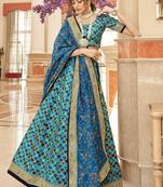 Blue Art Silk Thread Zari Dori & Sequins Embroidery Work Wedding Festival Party Wear Designer Lehenga Choli