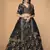 Black Slub Silk Dori Sequins & Zari Embroidery Work Wedding Festival Party Wear Designer Lehenga Choli
