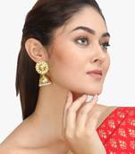 Women gold-plated dome shapped jhumka