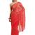 Geroo Jaipur Red Handcrafted Gota Jaal Chiffon Saree
