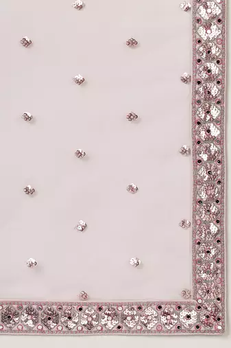 Rose Gold Net Mirror &  Sequin embroidery Lehenga choli & Dupatta