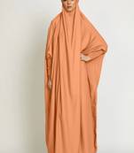 One Piece Full Length Jilbab Khimar Style with Chunnat Slevees/Dolman Sleeves Mustard Color