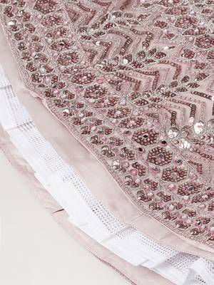 Rose Gold Net Mirror &  Sequin embroidery Lehenga choli & Dupatta 7