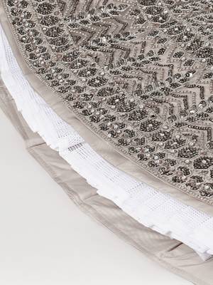 Beige Net Mirror &  Sequin embroidery Lehenga choli & Dupatta 7