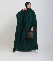 Modest City One-Piece Full-Length Jilbab – Dolman Sleeves, Round Neck, Teal Green, 56"