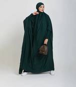 Modest City One-Piece Full-Length Jilbab – Dolman Sleeves, Round Neck, Teal Green, 56"