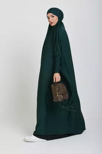 Modest City One-Piece Full-Length Jilbab – Dolman Sleeves, Round Neck, Teal Green, 56"