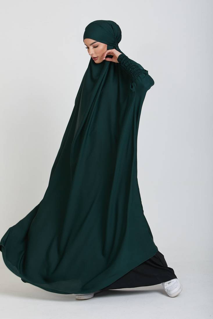 Modest City One-Piece Full-Length Jilbab – Dolman Sleeves, Round Neck, Teal Green, 56"