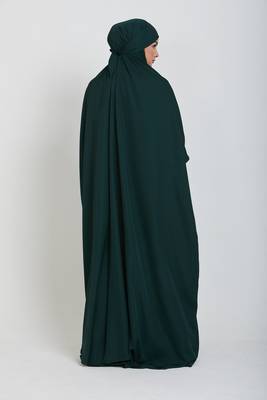 Modest City One-Piece Full-Length Jilbab – Dolman Sleeves, Round Neck, Teal Green, 56" 4