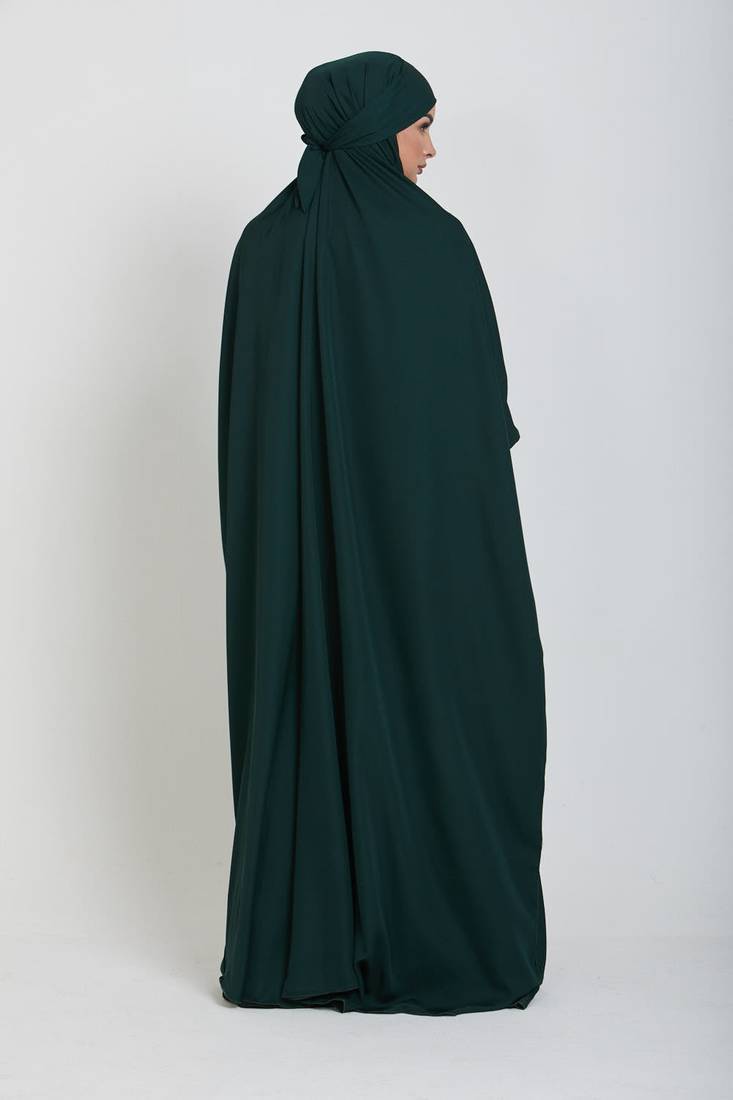 Modest City One-Piece Full-Length Jilbab – Dolman Sleeves, Round Neck, Teal Green, 56"