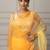 Yellow Shaded Hand Embroidered Chiffon Saree