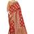 Trendmalls  Red Silk Embroidered Jacquard Work Party Wear Saree With Blouse