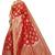 Trendmalls  Red Silk Embroidered Jacquard Work Party Wear Saree With Blouse