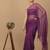Purple Chiffon Hand Embroidered Mukaish Saree