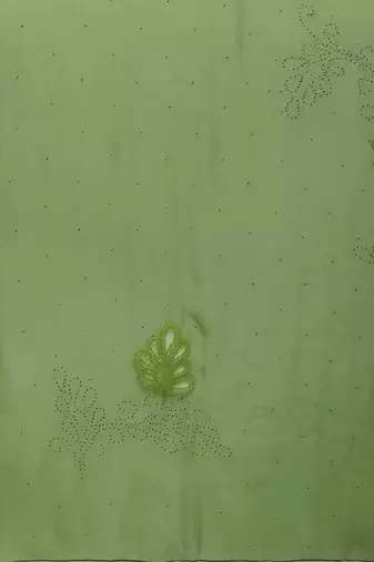   Green Chiffon Hand Embroidered Mukaish Saree