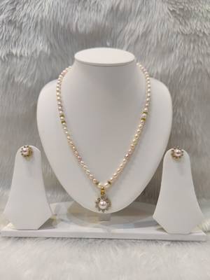 Mannat raj pearls and jewellers natural fresh water hyderabadi pearls exclusive designer necklace set 1