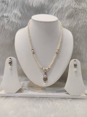Mannat raj pearls and jewellers natural fresh water hyderabadi pearls unique designer necklace set 1