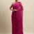 Magenta Pink Chiffon Hand Embroidered Mukaish Saree