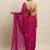 Magenta Pink Chiffon Hand Embroidered Mukaish Saree