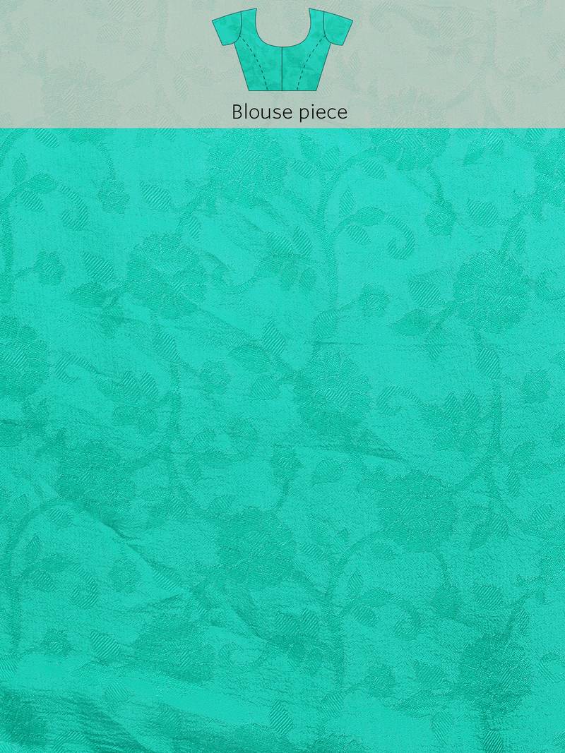 Forest Green Hand Embroidered Mukaish Chiffon Saree