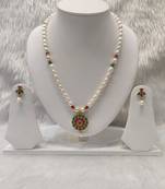 Mannat raj pearls and jewellers natural fresh water hyderabadi pearls daily wear designer necklace set