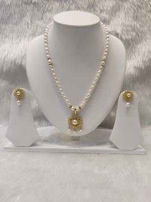 Mannat raj pearls and jewellers natural fresh water hyderabadi pearls unique designer necklace set 1