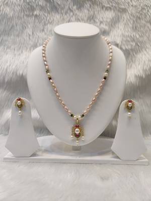 Mannat raj pearls and jewellers natural fresh water hyderabadi pearls charming and designer necklace set 1