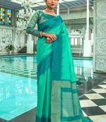 TEAL MOST TENDY TUSSAR SILK SAREE