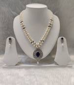 Mannat raj pearls and jewellers natural fresh water hyderabadi pearls daily wear designer necklace set
