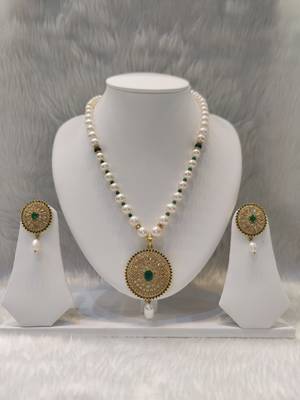 Mannat raj pearls and jewellers natural fresh water hyderabadi pearls daily wear designer necklace set 2