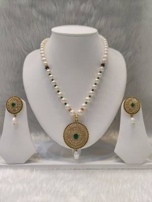 Mannat raj pearls and jewellers natural fresh water hyderabadi pearls daily wear designer necklace set 3