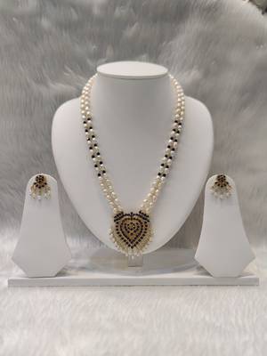 Mannat raj pearls and jewellers natural fresh water hyderabadi pearls elegant designer necklace set 2
