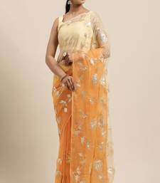   Saree Peach Shaded Handcrafted Gota Patti Chiffon Saree