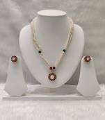 Mannat raj pearls and jewellers natural fresh water hyderabadi pearls daily wear designer necklace set
