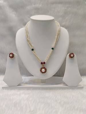 Mannat raj pearls and jewellers natural fresh water hyderabadi pearls daily wear designer necklace set 2