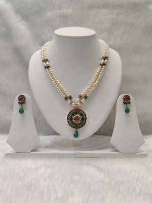 Mannat raj pearls and jewellers natural fresh water hyderabadi pearls charming and designer necklace set 2