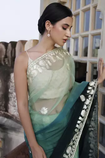   Shaded Handcrafted Gota Patti Organza Saree