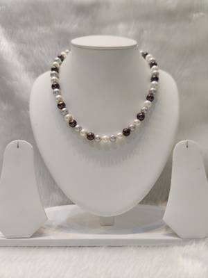 Mannat raj pearls and jewellers natural fresh water hyderabadi pearls charming and designer necklace set 1