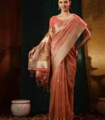 PINK MOST GORGEOUS LINNEN TISSUE SAREE