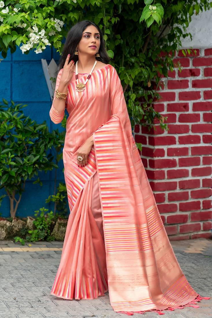 PINK MOST GORGEOUS TUSSAR SILK SAREE