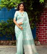 SEA GREEN MOST GORGEOUS TUSSAR SILK SAREE