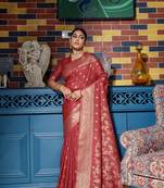 BROWN MOST GORGEOUS TUSSAR SILK BANARASI SAREE