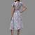 Women blue floral a-line midi dress