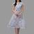 Women blue floral a-line midi dress