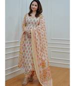 Women's Cotton Kurti Pant with Dupatta Set