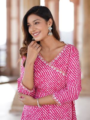 women pink floral anarkali dress 4