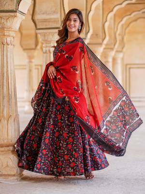 women black floral cholis lehenga choli 1