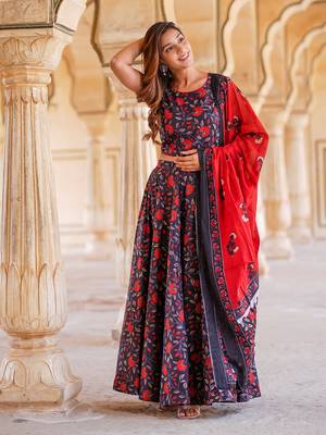 women black floral cholis lehenga choli 2