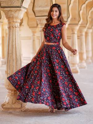 women black floral cholis lehenga choli 4