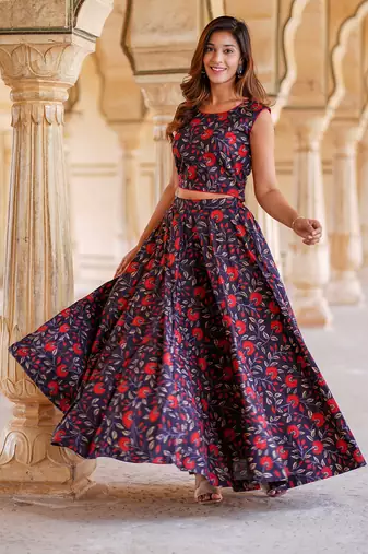 women black floral cholis lehenga choli